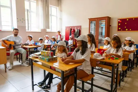 Children studying in class