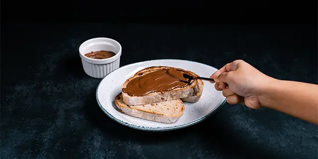 Chocolate spread on bread