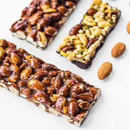 Assorted nuts held together to make delicious and nutritious bars