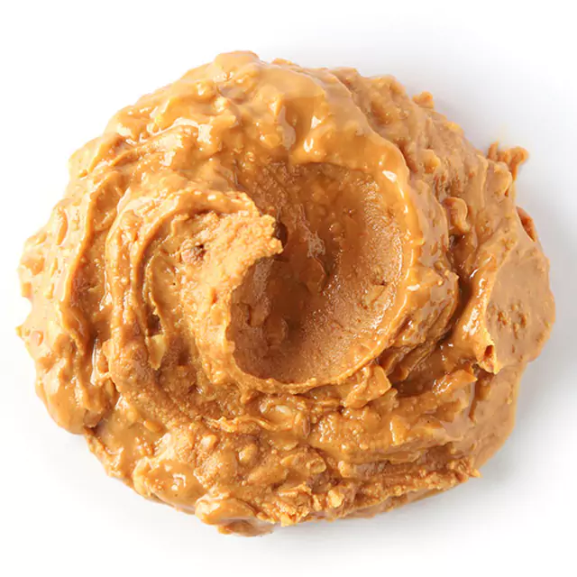 Close up shot of a swirl of nut butter